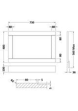 Straight Bath End Panel 750mm