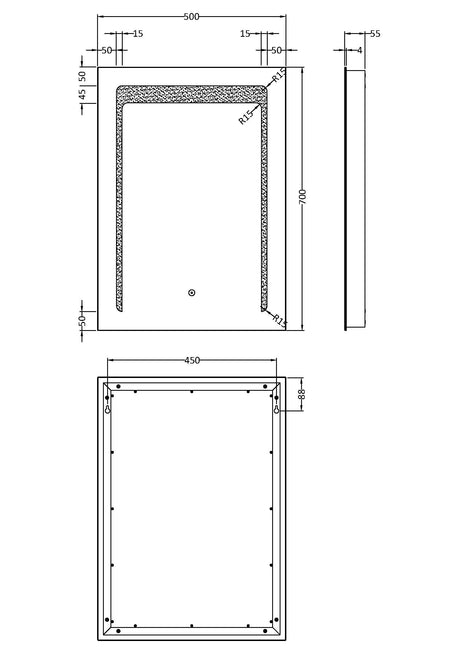 Carina 700mm x 500mm LED Mirror