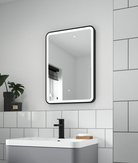 Hydrus 700mm x 500mm Black Framed Mirror