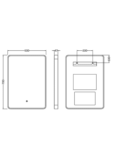 Pictor Black Inset Frame LED Mirror - 700 x 500mm
