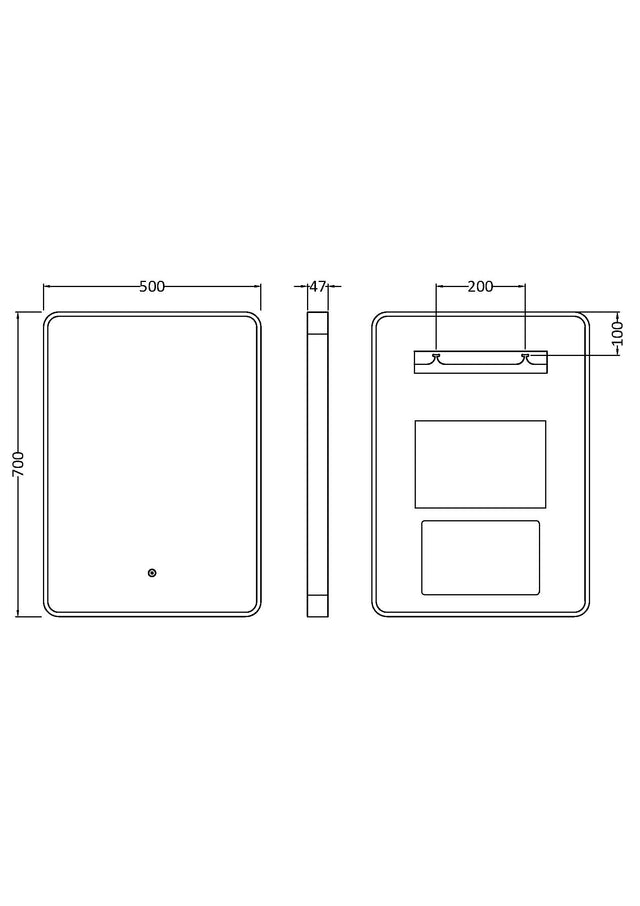 Pictor Black Inset Frame LED Mirror - 700 x 500mm