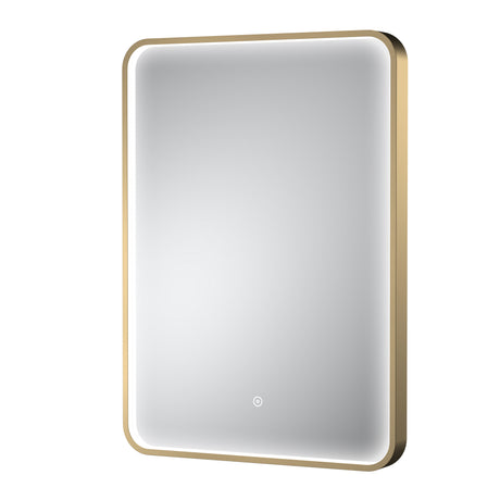 Pictor Brushed Brass Inset Frame LED Mirror - 700 x 500mm