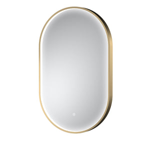 Columba Brushed Brass Inset Frame LED Mirror - 800 x 500mm