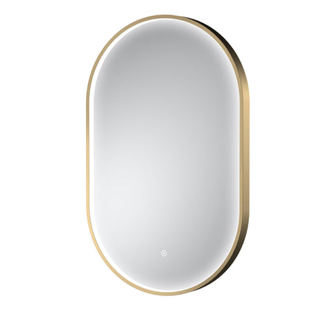 Columba Brushed Brass Inset Frame LED Mirror - 800 x 500mm