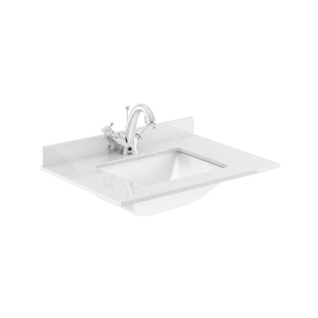 Lille 600mm Floor Standing 2-Drawer Vanity with Marble Worktop Basin