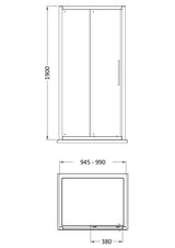 Hudson Reed Apex 1000mm Sliding Door