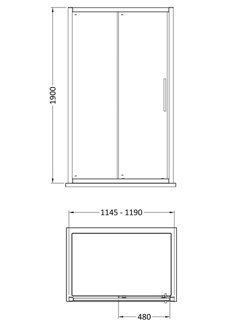 Apex 1200mm Sliding Door