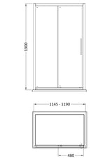 Hudson Reed Apex 1200mm Sliding Door