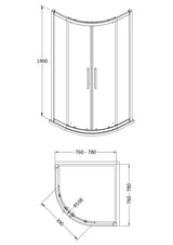 Hudson Reed Apex 800mm Quadrant Shower Enclosure