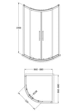 Apex 900mm Quadrant Enclosure