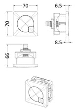 Square Dual Flush Push Button