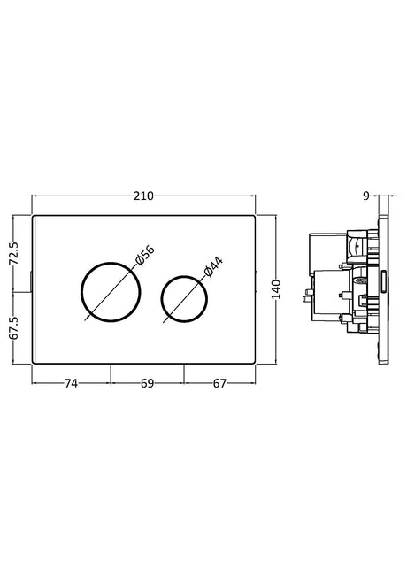 Ceramics Accessories Round Flush Plate for Pneumatic Dual Flush