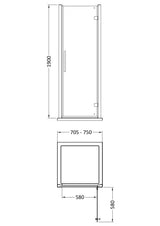 Hudson Reed Apex 760mm Hinged Door With Handle