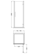 Hudson Reed Apex 800mm Hinged Door With Fixings and Handle