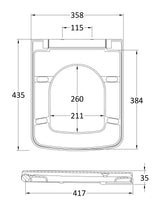 Toilet Seats Luxury Square Top Fix Soft Close Toilet Seat