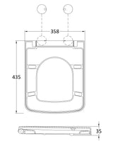 Hudson Reed Square Gloss White Soft Close Toilet Seat