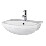 Fusion Fitted Round 1 Tap Hole Semi Recessed Ceramic Basin 500mm