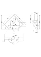Richmond Corner Basin 421 x 421 x 595mm