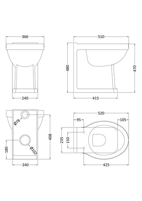 Richmond Comfort Height Back to Wall Pan