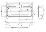 Art Deco Straight Shower Bath 1800 x 800mm