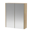 Hudson Reed Juno 600mm 2 Door Autumn Oak Wall Hung 50/50 Mirror Cabinet