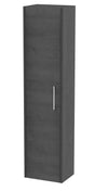 Hudson Reed Juno 350mm 1 Door Graphite Grey Woodgrain Wall Hung Tall Cabinet With Handles