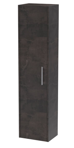 Hudson Reed Juno 350mm 1 Door Metallic Slate Wall Hung Tall Cabinet With Handles