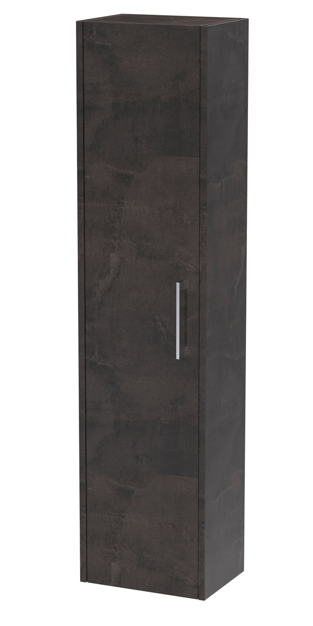 Hudson Reed Juno 350mm 1 Door Metallic Slate Wall Hung Tall Cabinet With Handles