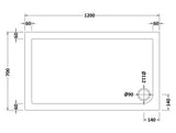 Slip Resistant Rectangular Slimline Shower Tray 1200 x 700mm