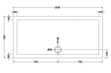 Slip Resistant Rectangular Slimline Shower Tray 1500 x 700mm