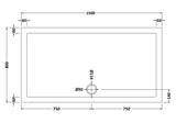 Slip Resistant Rectangular Slimline Shower Tray 1500 x 800mm
