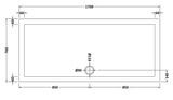Slip Resistant Rectangular Slimline Shower Tray 1700 x 760mm