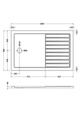 Slip Resistant Rectangular Walk-In Shower Tray 1400 x 900mm