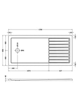 Slip Resistant Rectangular Walk-In Shower Tray 1700 x 800mm