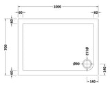 Rectangular Slimline Shower Tray 1000 x 700mm