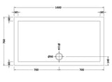 Rectangular Slimline Shower Tray 1400 x 760mm