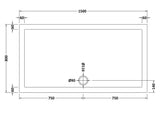 Rectangular Slimline Shower Tray 1500 x 800mm