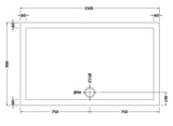 Rectangular Slimline Shower Tray 1500 x 900mm
