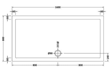 Rectangular Slimline Shower Tray 1600 x 800mm