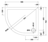 Offset Quadrant Slimline Shower Tray Left Hand 900 x 760mm