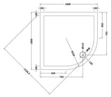 Quadrant Slimline Shower Tray 1000 x 1000mm