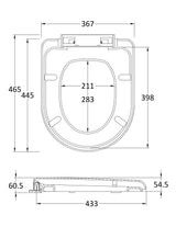 Toilet Seats D Shaped Top Fix Soft Close Toilet Seat