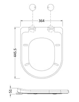 Hudson Reed D Shape Gloss White Toilet Seat With Soft Close Quick Release
