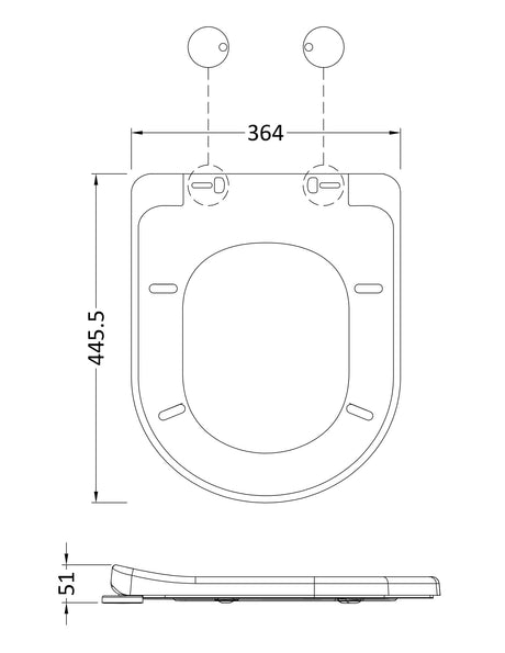 Hudson Reed D Shape Soft Close Gloss White Toilet Seat