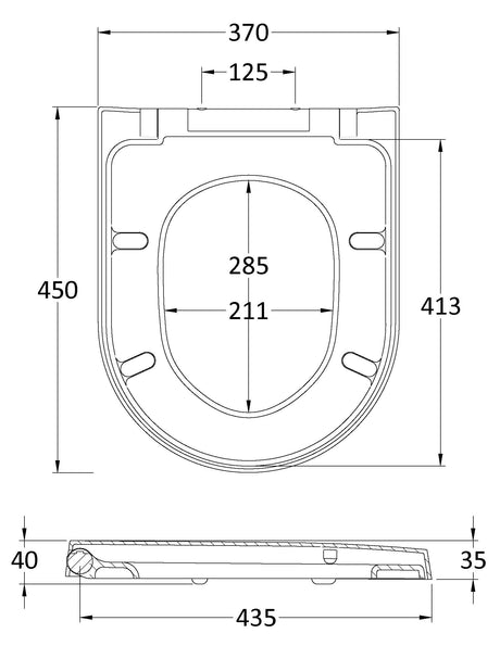 Toilet Seats Luxury D Shaped Top Fix Soft Close Toilet Seat
