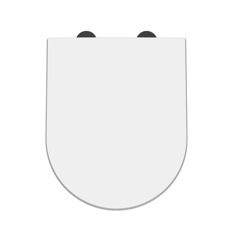Hudson Reed D Shape 450mm x 370mm Gloss White Soft Close Toilet Seat Quick Release