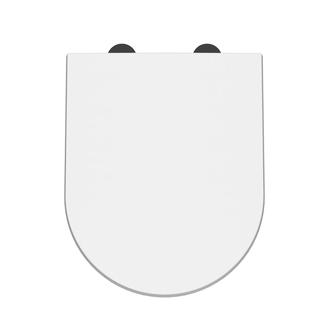 Hudson Reed D Shape 450mm x 370mm Gloss White Soft Close Toilet Seat Quick Release