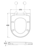 Hudson Reed D Shape Gloss White Soft Close Toilet Seat With Quick Release