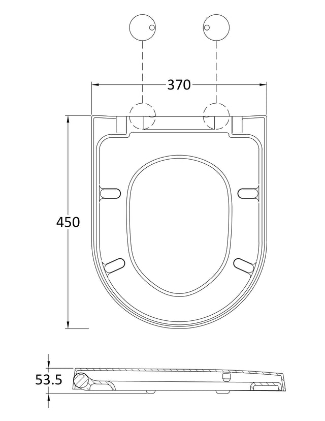 Hudson Reed D Shape Gloss White Soft Close Toilet Seat With Quick Release
