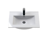 Hudson Reed Fluted 600mm Satin Grey Floor Standing 2-Door Vanity Unit With Basin